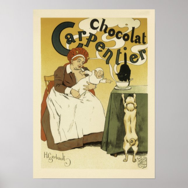 Póster Anuncio de chocolate Carpentier de época (Frente)
