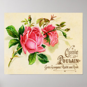 Póster Anuncio de chocolate francés victoriano