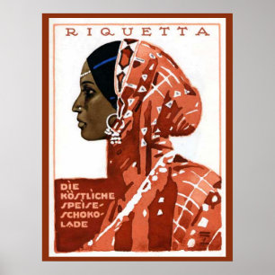 Póster Anuncio de chocolate Requetta alemán vintage