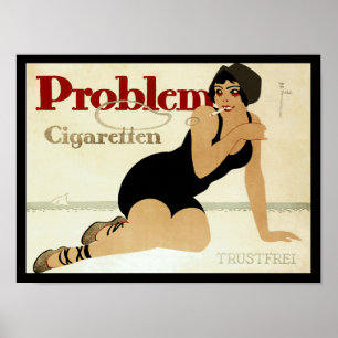 Póster Anuncio de cigarrillo problemático