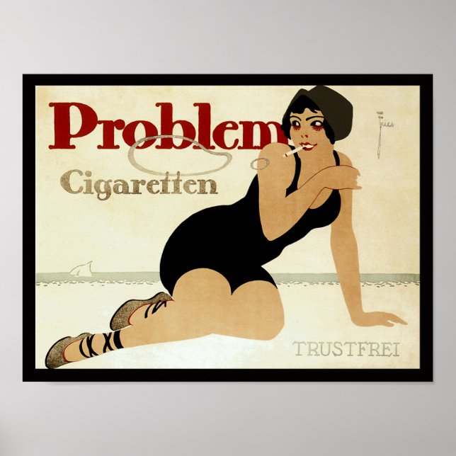 Póster Anuncio de cigarrillo problemático (Frente)