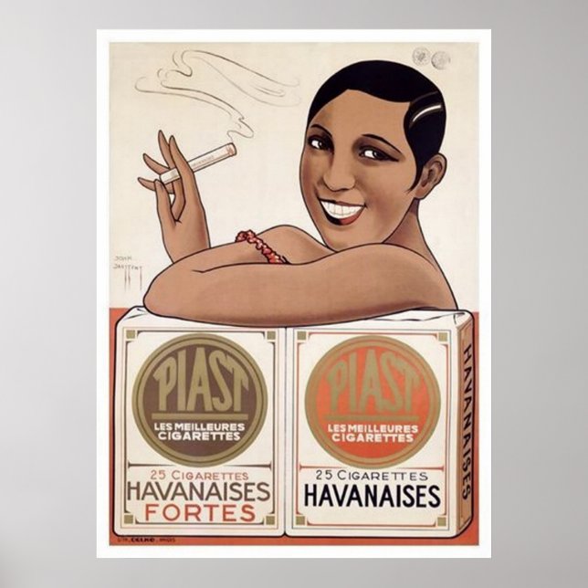 Póster anuncio de cigarrillo vintage (Frente)