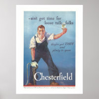 Anuncio de cigarrillos de Chesterfield de época