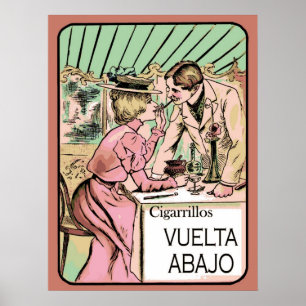 Póster Anuncio de cigarrillos de época de 1906