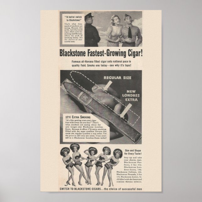 Póster Anuncio de cigarro de 1941 (Frente)