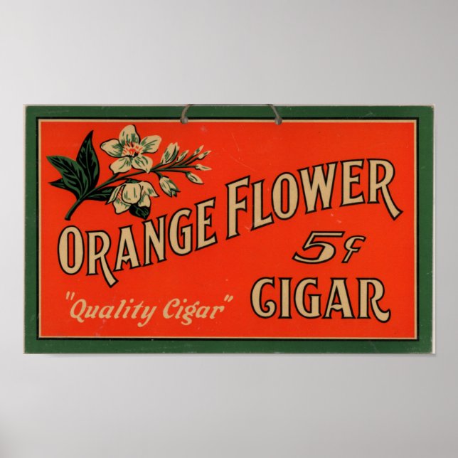 Póster Anuncio de cigarro de época: Flor Naranja (Frente)