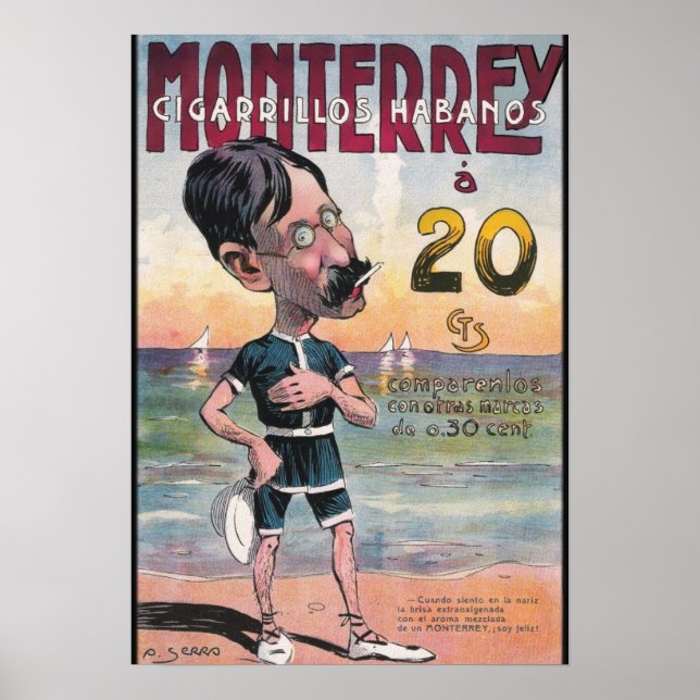 Póster Anuncio de cigarro de Monterrey de 1907 (Frente)
