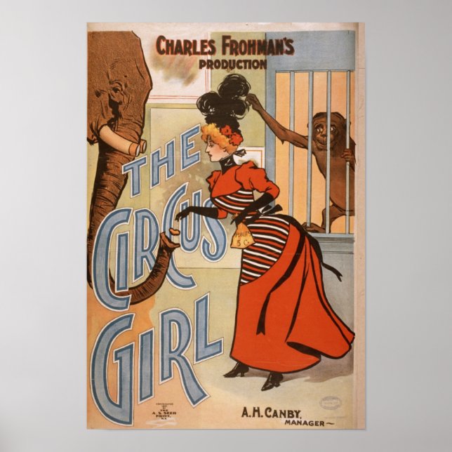 Póster Anuncio de circo vintage (Frente)