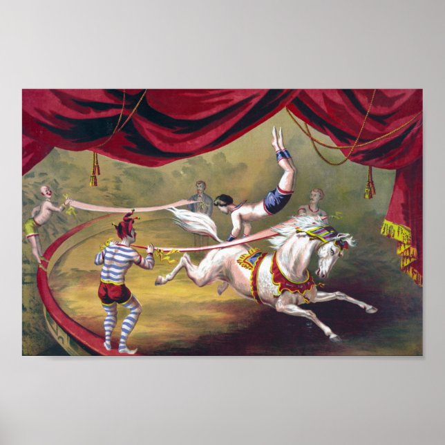 Póster Anuncio de circo vintage (Frente)