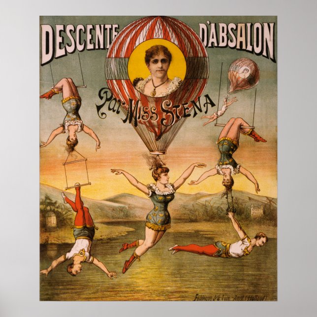 Póster Anuncio de circo vintage (Frente)