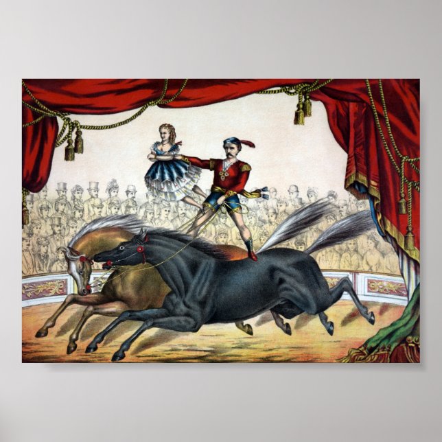 Póster Anuncio de circo vintage (Frente)