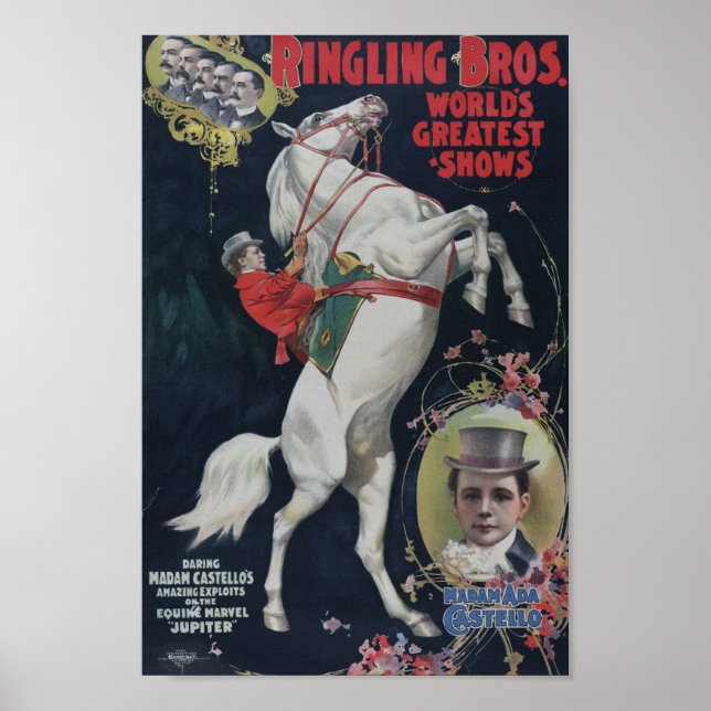 Póster Anuncio de circo vintage (Frente)