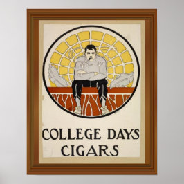 Póster Anuncio de círculo masculino vintage de los cigarr