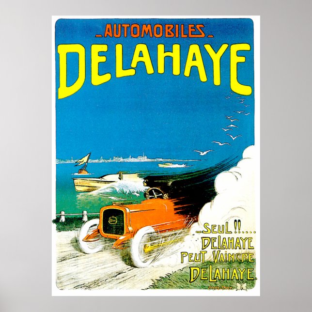Póster Anuncio de coche de Delahaye. (Frente)