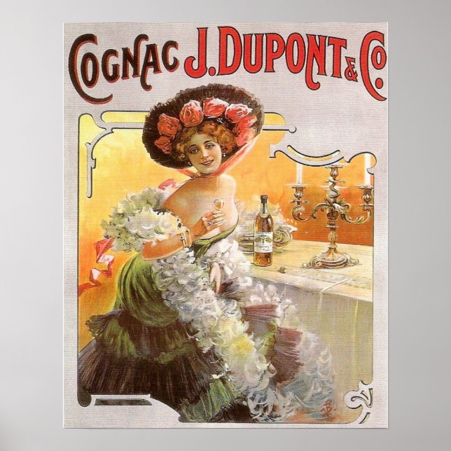 Póster Anuncio de Cognac vintage (Frente)