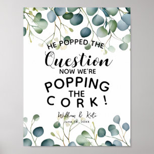 Póster Anuncio de compromiso con el boda Eucalyptus