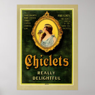 Póster Anuncio de cosecha de chiclets de manta de leche d