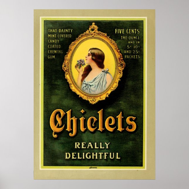 Póster Anuncio de cosecha de chiclets de manta de leche d (Frente)