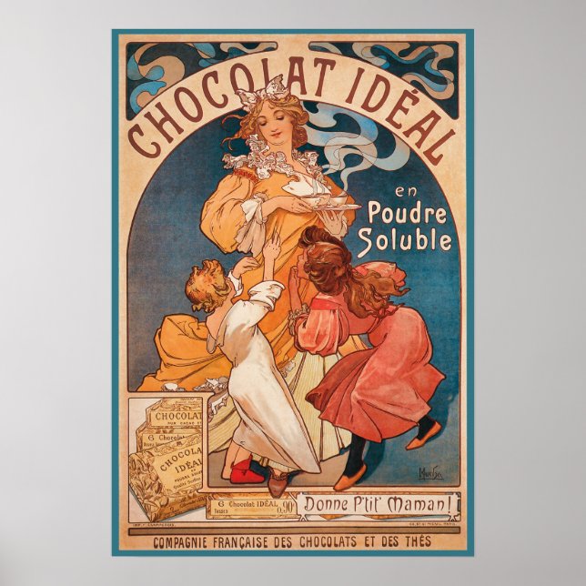Póster Anuncio de cosecha de chocolate francés (Frente)