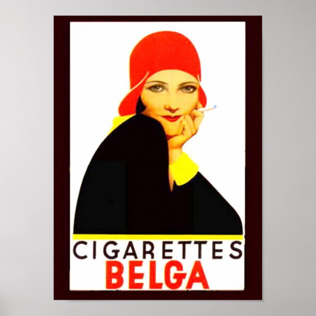 Póster Anuncio de cosecha de cigarrillos Belga (Frente)