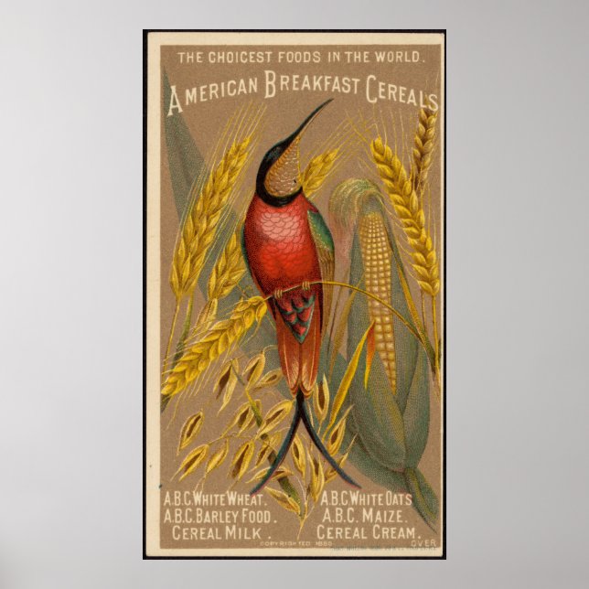 Póster Anuncio de cosecha de comida de desayuno americano (Frente)