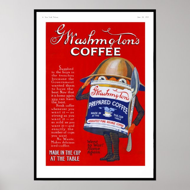 Póster Anuncio de cosecha poster 1919 Café (Frente)