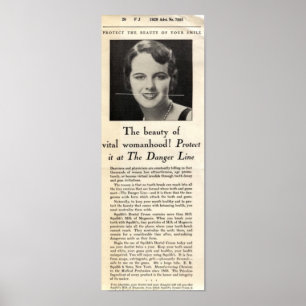 Póster Anuncio de crema dental de Squibb de 1929