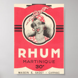 Póster Anuncio de cubierta de época de Rhum Martinique