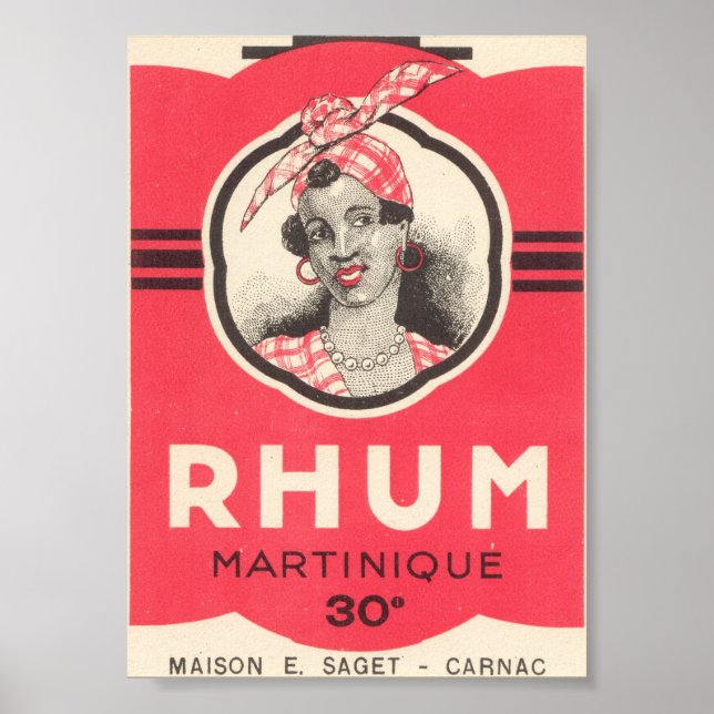 Póster Anuncio de cubierta de época de Rhum Martinique (Frente)