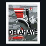 Póster Anuncio de Delahaye Art Deco para automóviles<br><div class="desc">Anuncio de estilo Art Deco vintage para Delahaye Motors de francia,  mostrando la influencia de la composición cubista en un juego de oscuridad y luz,  formas y vacíos.</div>