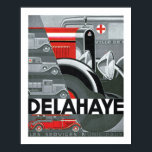 Póster Anuncio de Delahaye Art Deco para automóviles<br><div class="desc">Anuncio de estilo Art Deco vintage para Delahaye Motors de francia,  mostrando la influencia de la composición cubista en un juego de oscuridad y luz,  formas y vacíos.</div>