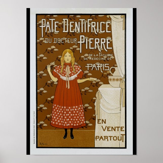 Póster Anuncio de dentífrico Art Nouveau francés (Frente)