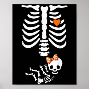 Póster Anuncio de embarazo de Halloween para Baby Shower 