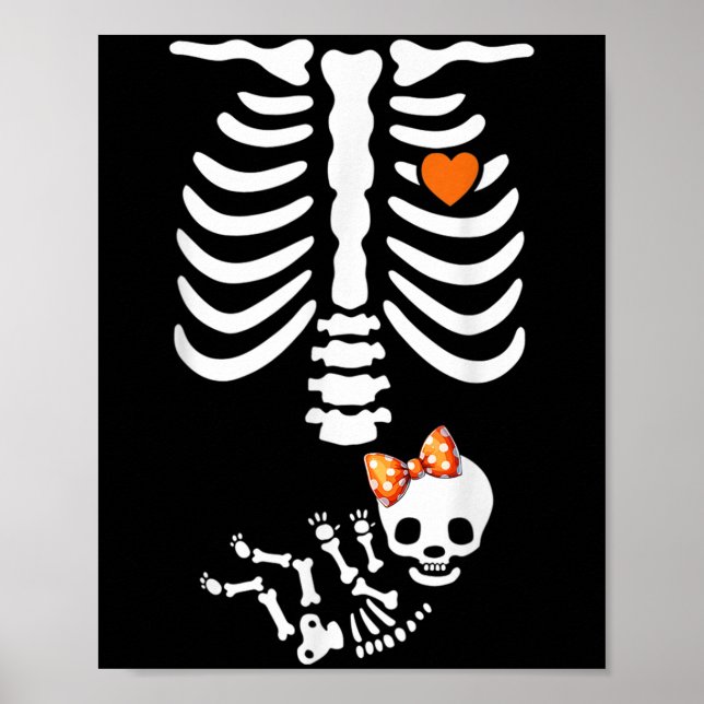 Póster Anuncio de embarazo de Halloween para Baby Shower  (Frente)