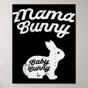 Póster Anuncio de embarazo de Mama Bunny con revelación d