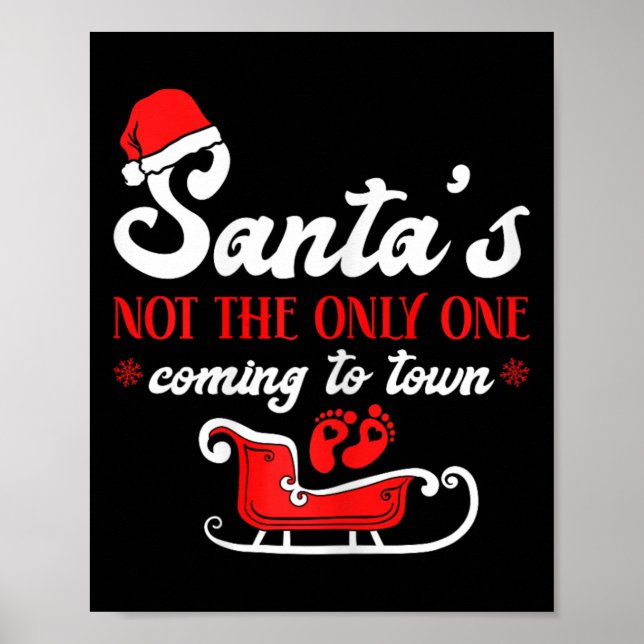 Póster Anuncio de Embarazo en Navidad de Santa (Frente)