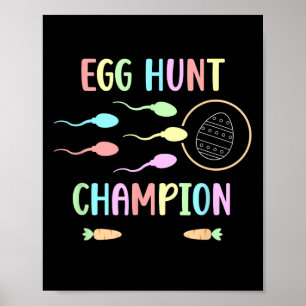 Póster Anuncio de embarazo en Pascua para hombres campeon
