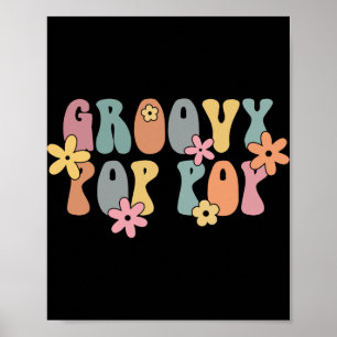 Póster Anuncio de Embarazo Nuevo Abuelo Groovy P P 