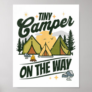 Póster Anuncio de embarazo para amante del camping Tiny C