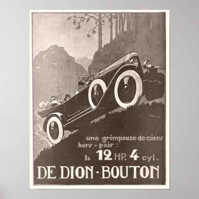 Póster Anuncio de época de Dion Bouton (Frente)