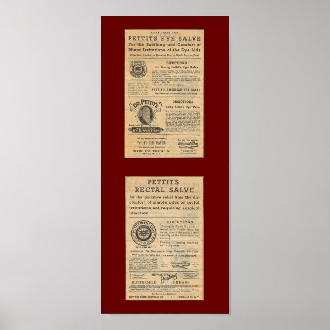 Póster Anuncio de época para el Poster de la venta del Dr (Frente)