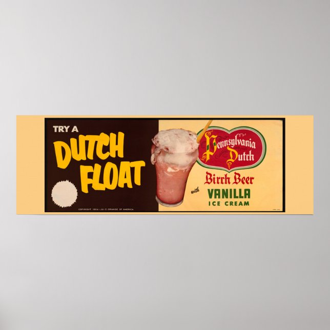 Póster Anuncio de época, suelo de helado (Frente)