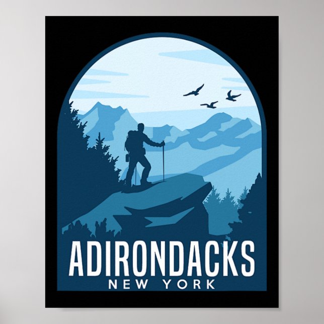 Póster Anuncio de escalada en montaña de Adirondack sende (Frente)