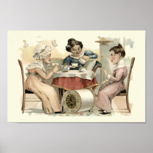 Póster Anuncio de Fiesta de té de la era victoriana