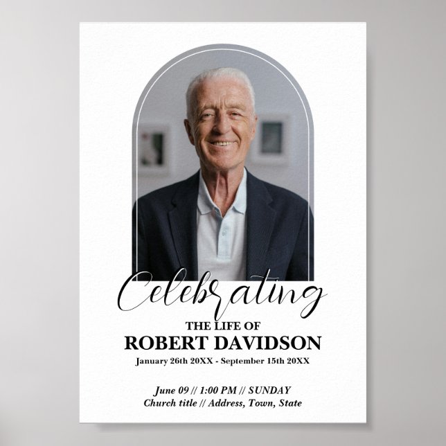 Póster Anuncio de Funeral Digital Descarga Instantánea (Frente)