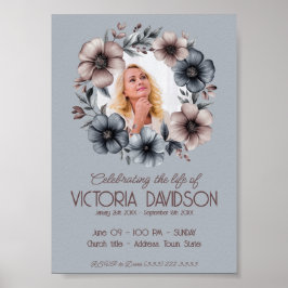 Póster Anuncio de Funeral Digital Descarga Instantánea