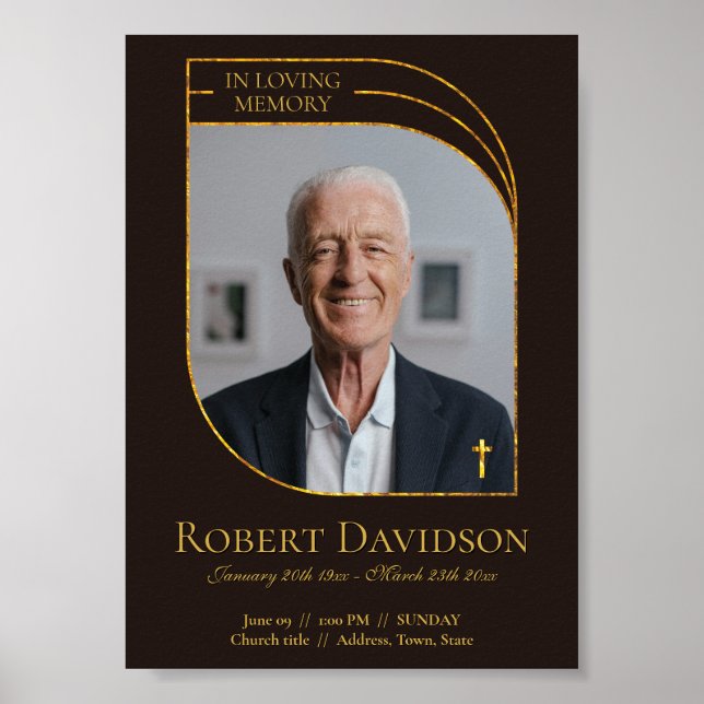 Póster Anuncio de Funeral Digital Post Color Marrón Oscur (Frente)
