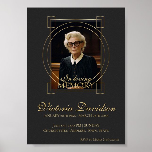 Póster Anuncio de Funeral Digital Post Gris Oscuro (Frente)