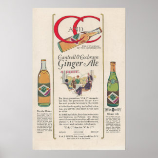 Póster Anuncio de Ginger Ale de los años 1920