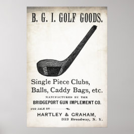 Póster Anuncio de golf Vintage 1898 - Imprimir